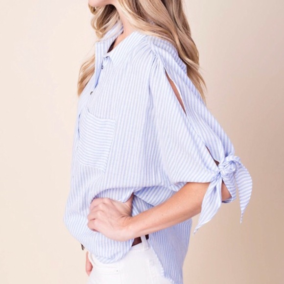 RELITING striped gauze top - Picture 3 of 6